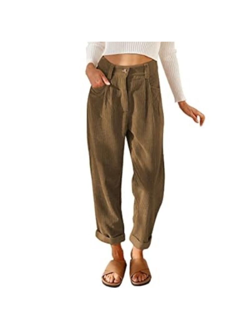 Free People cotton linen blend pants trousers high waisted pleated wide leg Sz 0
